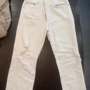 Agolde Riley White Denim Jeans